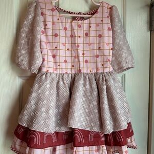 Red and Pink Sawyer Dress by Be Girl Clothing